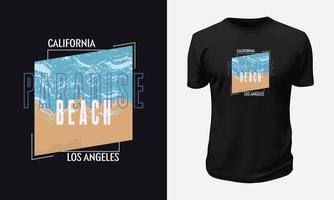 conception de t-shirt d'été et de plage vecteur