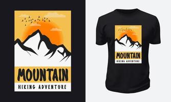 conception de t-shirt de montagne en plein air vecteur