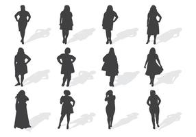 Gros vecteur silhouettes féminines