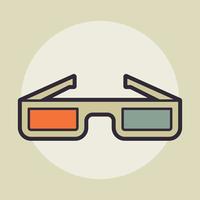 illustration vintage de cinéma de lunettes 3d
