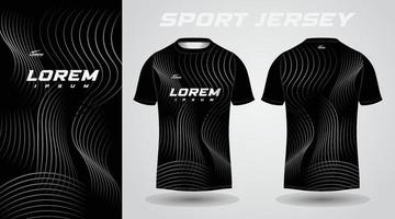 conception de maillot de sport chemise noire vecteur