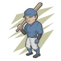 illustration du joueur de baseball. style comique vecteur