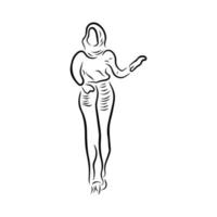 femme pose style art en ligne vecteur