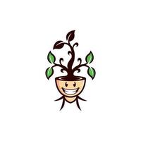 plante dessin animé illustration nature écologie logo vecteur