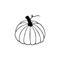 clipart de citrouille doodle dessiné à la main. vecteur citrouille noir et blanc pour la conception d'halloween ou d'action de grâces. présenter.
