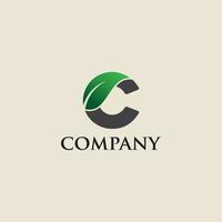 c lettre feuille eco logo design vecteur gratuit