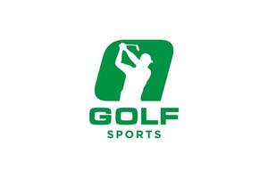 logo d'icône de lettre alphabet q pour modèle vectoriel de conception de logo de golf, étiquette vectorielle de golf, logo de championnat de golf, illustration, icône créative, concept de conception