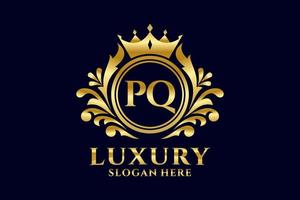 modèle de logo de luxe royal de lettre pq initiale dans l'art vectoriel pour les projets de marque de luxe et autres illustrations vectorielles.