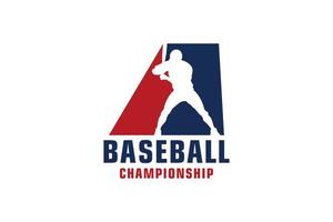 lettre a avec création de logo de baseball. éléments de modèle de conception de vecteur pour l'équipe sportive ou l'identité d'entreprise.