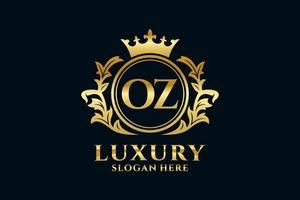 modèle initial de logo de luxe royal de lettre oz dans l'art vectoriel pour des projets de marque luxueux et d'autres illustrations vectorielles.