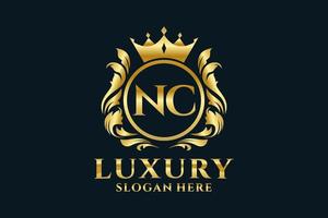 modèle de logo de luxe royal lettre nc initial dans l'art vectoriel pour les projets de marque luxueux et autres illustrations vectorielles.