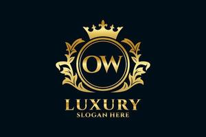 modèle de logo de luxe royal lettre initiale ow dans l'art vectoriel pour les projets de marque luxueux et autres illustrations vectorielles.