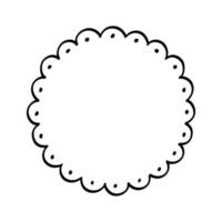 rond festonné cadre doodle dessin au trait illustration clipart vecteur