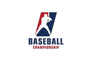 lettre i avec création de logo de baseball. éléments de modèle de conception de vecteur pour l'équipe sportive ou l'identité d'entreprise.