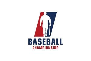 lettre i avec création de logo de baseball. éléments de modèle de conception de vecteur pour l'équipe sportive ou l'identité d'entreprise.