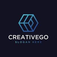 graphique vectoriel du modèle de conception de logo hexagonal