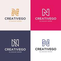 ensemble graphique vectoriel du modèle de conception de logo lettre n