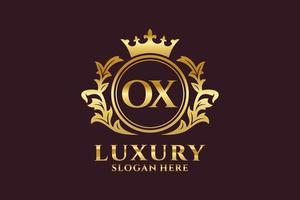 modèle initial de logo de luxe royal de lettre de boeuf dans l'art vectoriel pour des projets de marque luxueux et d'autres illustrations vectorielles.