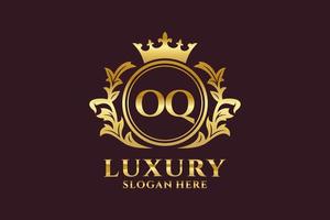 modèle initial de logo de luxe royal de lettre oq dans l'art vectoriel pour des projets de marque luxueux et d'autres illustrations vectorielles.