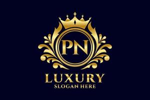 modèle de logo de luxe royal de lettre pn initiale dans l'art vectoriel pour des projets de marque luxueux et d'autres illustrations vectorielles.