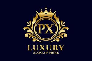 modèle de logo de luxe royal lettre initiale px dans l'art vectoriel pour les projets de marque de luxe et autres illustrations vectorielles.