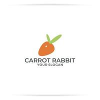 vecteur de conception de logo lapin carotte