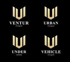 définir lettre vu ui monogramme alphabet capital investissement propriété urbaine logo design vecteur