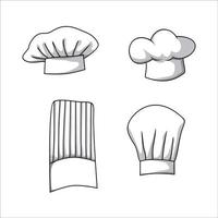 ensemble d'illustration vectorielle de chapeau de chef. faire cuire le signe et le symbole uniformes. vecteur