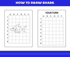 comment dessiner un requin pour les enfants. comment dessiner un requin pour se détendre et méditer.comment dessiner un requin pour les enfants. comment dessiner un requin pour se détendre et méditer. vecteur