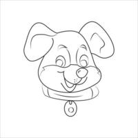 page de coloriage de chien et conception de contour d'animal pour ceux qui aiment le chiot vecteur