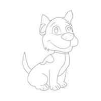page de coloriage de chien et conception de contour d'animal pour les enfants vecteur