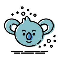 icône de caractère koya. un dessin animé mignon de visage. convient pour les papiers peints pour smartphones, les impressions, les affiches, les dépliants, les cartes de vœux, etc. vecteur