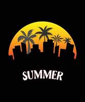 illustrations vectorielles de vacances de paysage d'heure d'été pour votre logo de travail, t-shirt de marchandise de mascotte vecteur