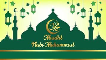 maulid nabi muhammad fond islamique vert vecteur