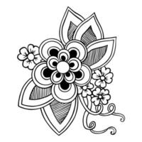 fleur stylisée pour le dessin au henné et le modèle de tatouage. coloriage anti-stress. illustration vectorielle vecteur