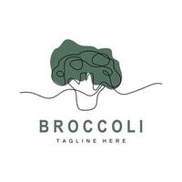 création de logo de brocoli, vecteur de légume vert, fond d'écran de brocoli, illustration de supermarché de légumes marque de produit de jardin