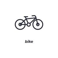 Le signe vectoriel du symbole de vélo est isolé sur un fond blanc. couleur de l'icône modifiable.