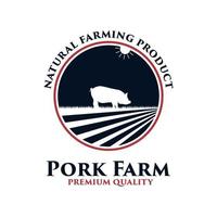 création de logo de qualité supérieure de ferme porcine vecteur