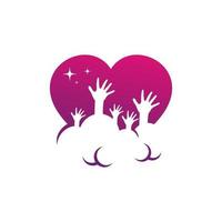création de logo d'amour pour l'amour et les soins des enfants vecteur