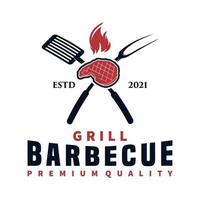 création de logo de fête barbecue vecteur