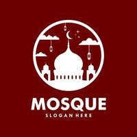 vecteur de conception de modèle de logo de mosquée