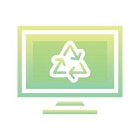 surveiller l'élément d'icône de modèle de conception de gradient de logo de recyclage vecteur