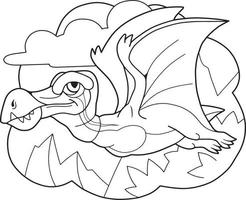ptérodactyle dinosaure dessin animé préhistorique vecteur