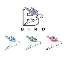 ensemble de création de logo oiseau avec icône concept créatif vecteur premium