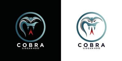 création d'illustration de logo cobra avec vecteur premium de concept créatif