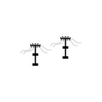 électricité logo flux icône poteau électrique vecteur