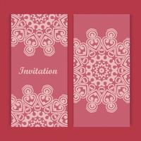 conception de carte d'invitation de mandala. conception de modèle de carte florale. carte d'invitation de date ornée. vecteur