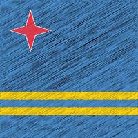 fête de l'indépendance d'aruba 18 mars, conception de drapeau carré vecteur
