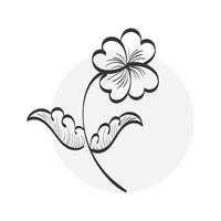 dessin de fleur avec dessin au trait pour impression vecteur