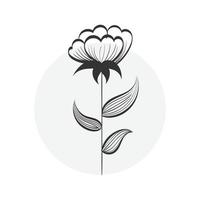 dessin de fleur avec dessin au trait pour impression vecteur